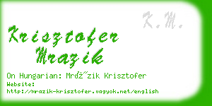 krisztofer mrazik business card